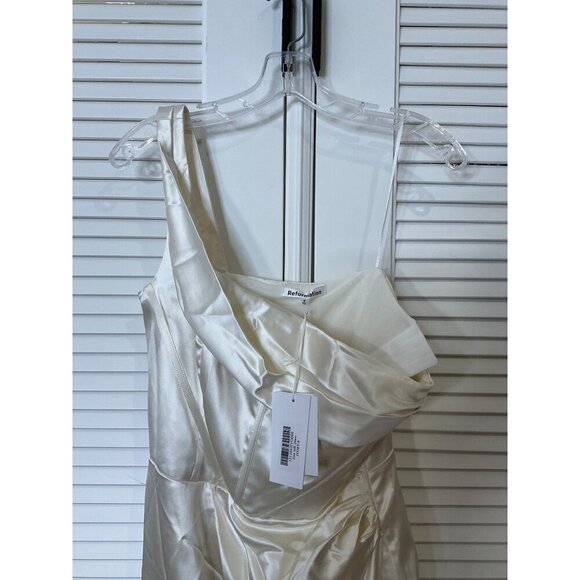 Reformation Else Ivory Silk Wedding Dress Size 6 - Picture 7 of 9